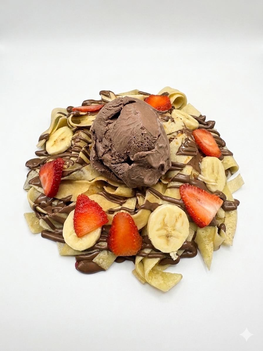 كريب فوتوتشيني مع ايس كريم